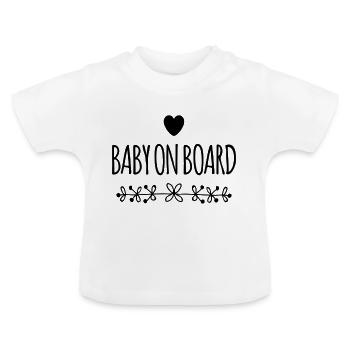 Bébé à bord Coeur - T-shirt bio col rond Bébé - blanc - Devant