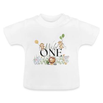 Wild One Safari First Birthday erster Geburtstag 1 - Baby Bio-T-Shirt mit Rundhals - Weiß - Vorne