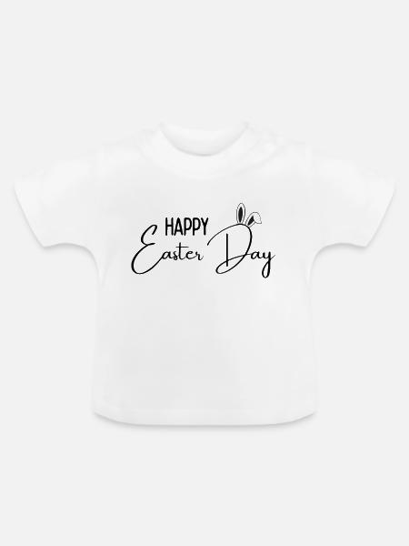 Happy Easter Day - Baby Bio-T-Shirt mit Rundhals - Weiß