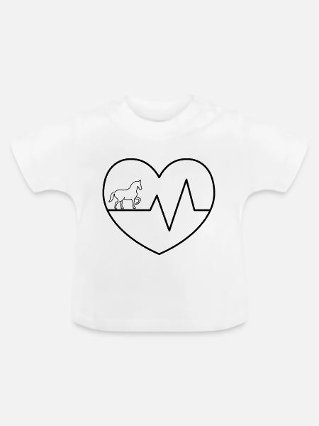Pferdeliebe - Baby Bio-T-Shirt mit Rundhals - Weiß