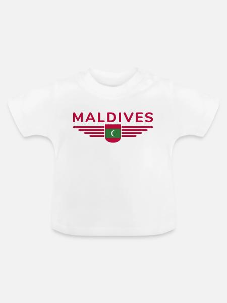 Malediven Fans: Exklusive Shirts - Baby Bio-T-Shirt mit Rundhals - Weiß