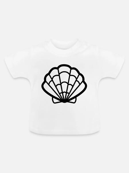 Muschel - Baby Bio-T-Shirt mit Rundhals - Weiß