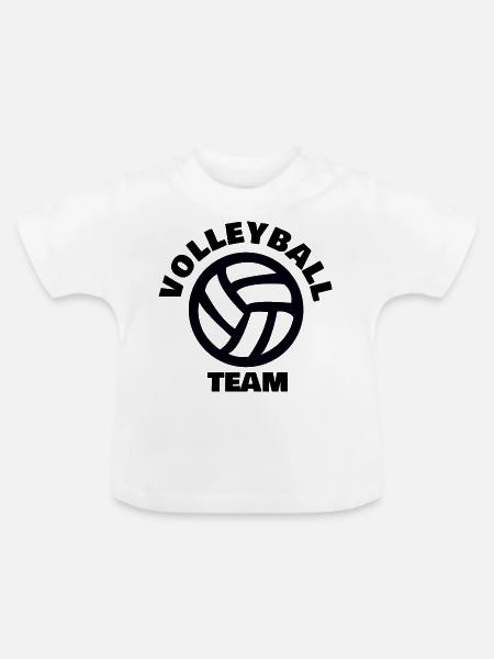 VOLLEYBALL TEAM - Baby Bio-T-Shirt mit Rundhals - Weiß