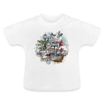 Usedom Illustration - Baby Organic T-Shirt with Round Neck - white - Front