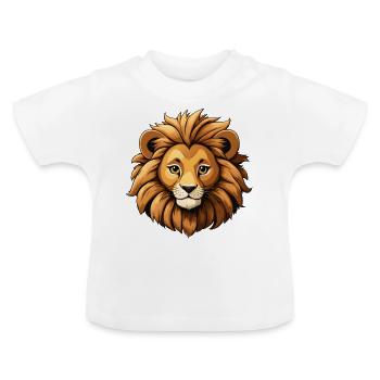Lion - Baby Organic T-Shirt with Round Neck - white - Front