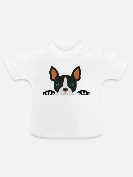 Bulldogge mit Beinen - Baby Bio-T-Shirt mit Rundhals - Weiß