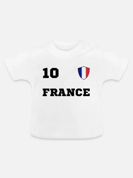 FRANKREICH Team Mannschaft - Baby Bio-T-Shirt mit Rundhals - Weiß