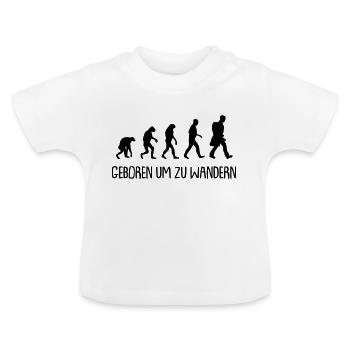 Geboren um zu wandern - Baby Bio-T-Shirt mit Rundhals - Weiß - Vorne