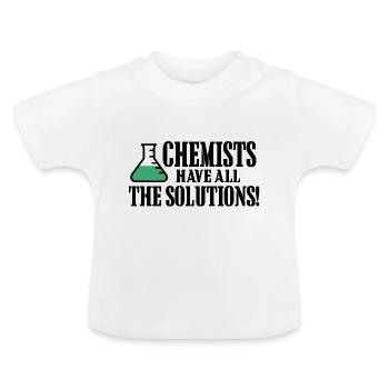 Chemists have all the Solutions - Baby Organic T-Shirt with Round Neck - white - Front