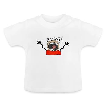 peur - T-shirt bio col rond Bébé - blanc - Devant