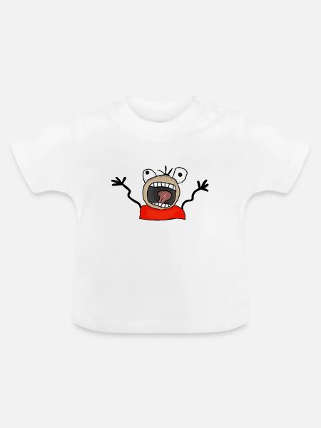 Angst - Baby Bio-T-Shirt mit Rundhals - Weiß