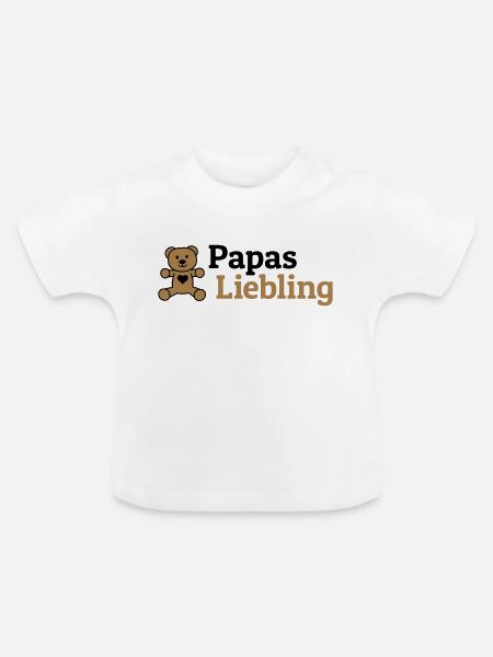 Papas Liebling - Baby Bio-T-Shirt mit Rundhals - Weiß