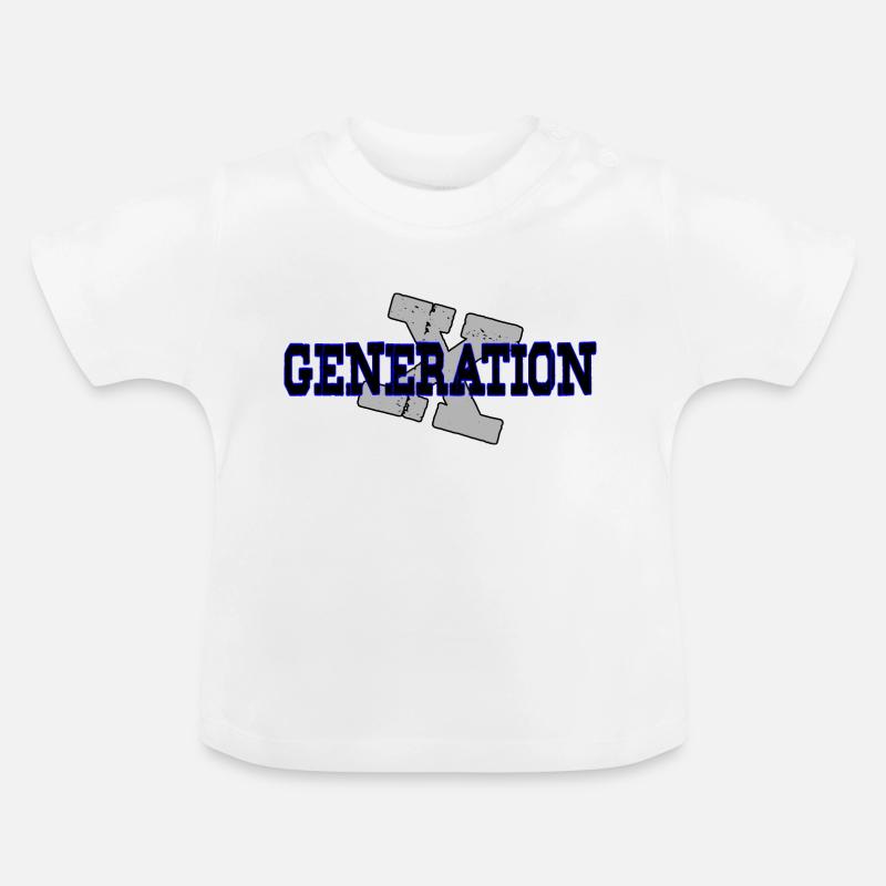 GÉNÉRATION X Idée cadeau - T-shirt bio col rond Bébé - blanc