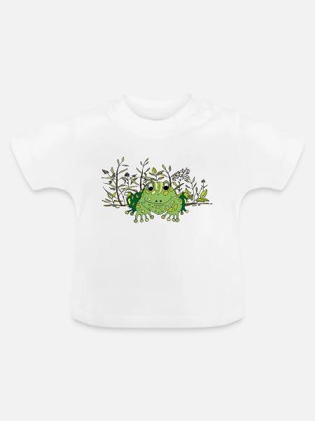 Frosch - Baby Bio-T-Shirt mit Rundhals - Weiß