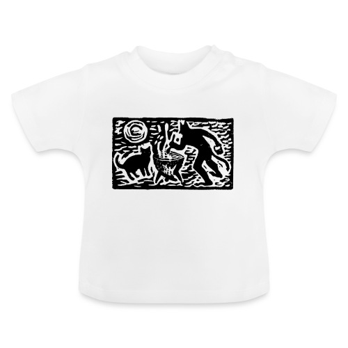 Teufel mit Katze - Baby Bio-T-Shirt mit Rundhals