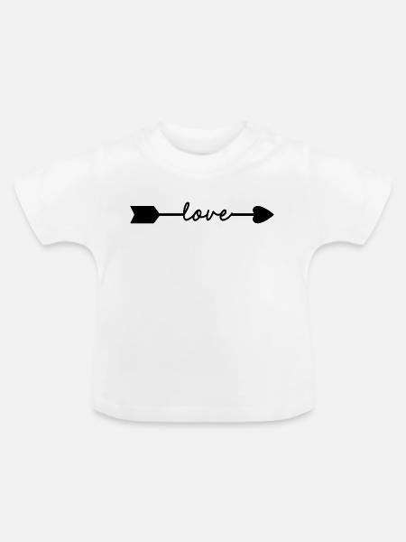 Love - Baby Bio-T-Shirt mit Rundhals - Weiß