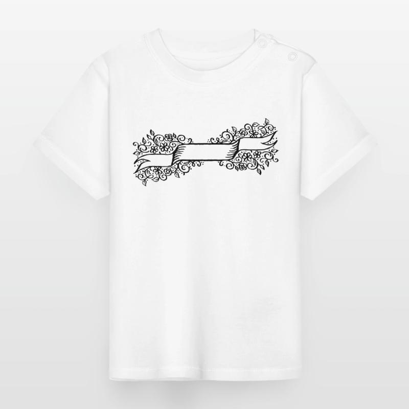 Frame Pattern Decorative Gift Idea Baby Organic T-Shirt with Round Neck