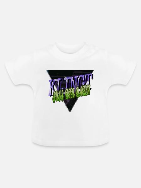 geschenkidee pfote cool tier - Baby Bio-T-Shirt mit Rundhals - Weiß