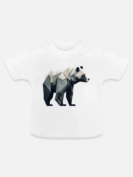 Minimalistischer Bär - Baby Bio-T-Shirt mit Rundhals - Weiß