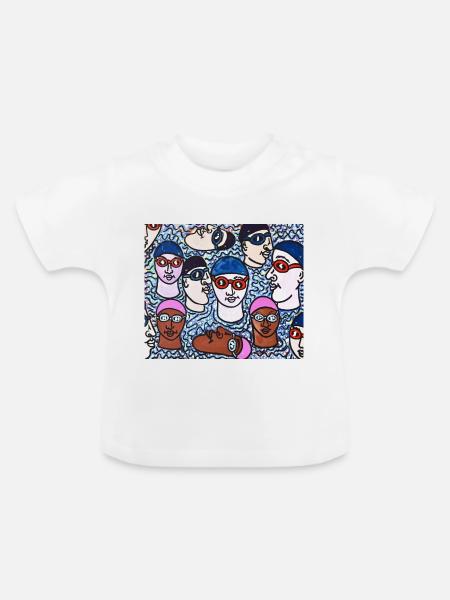 Schwimmer - Baby Bio-T-Shirt mit Rundhals - Weiß