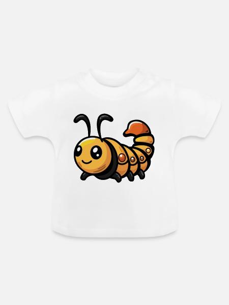 Wurm Comic - Baby Bio-T-Shirt mit Rundhals - Weiß