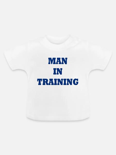 Man in Training - Baby Bio-T-Shirt mit Rundhals - Weiß