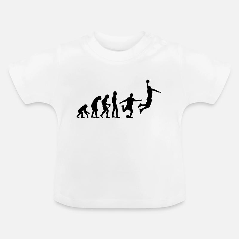 Evolution Basketball - du singe à l'dunk - T-shirt bio col rond Bébé - blanc