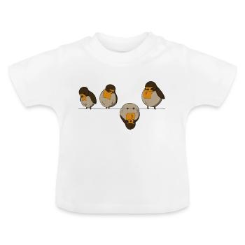 Oiseaux sur un fil - T-shirt bio col rond Bébé - blanc - Devant