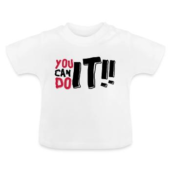 tu peux le faire - T-shirt bio col rond Bébé - blanc - Devant