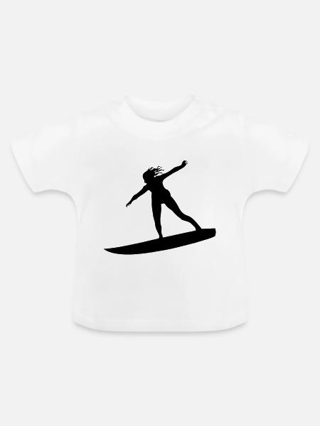 Surfing female de - Baby Bio-T-Shirt mit Rundhals - Weiß