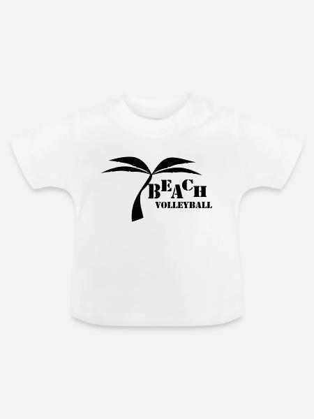 Beach volleyball - Baby Bio-T-Shirt mit Rundhals - Weiß