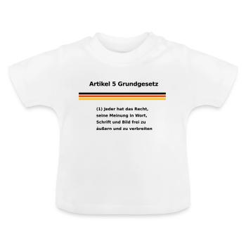 Article 5 GG - Baby Organic T-Shirt with Round Neck - white - Front