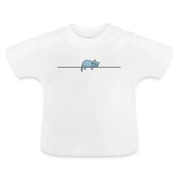 schlafende Katze - Baby Bio-T-Shirt mit Rundhals - Weiß - Vorne