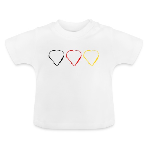 3 Herzen Deutschland #1 - Baby Bio-T-Shirt mit Rundhals