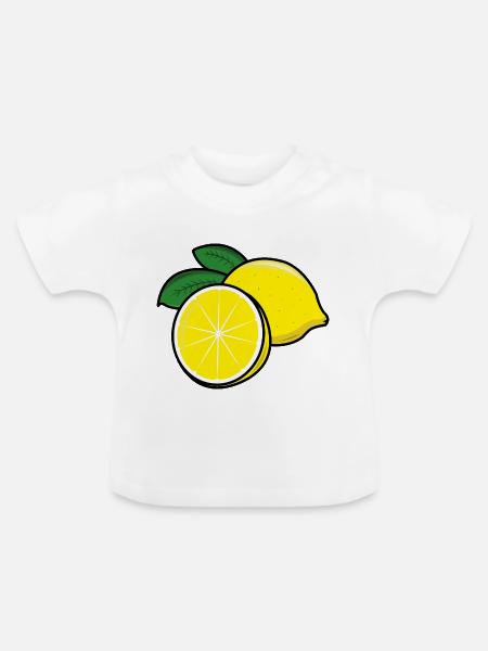 Zitrone - Baby Bio-T-Shirt mit Rundhals - Weiß