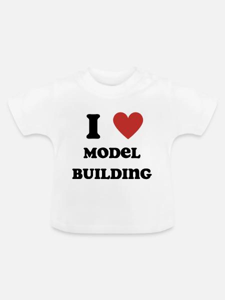 Ich liebe Modellbau - Baby Bio-T-Shirt mit Rundhals - Weiß