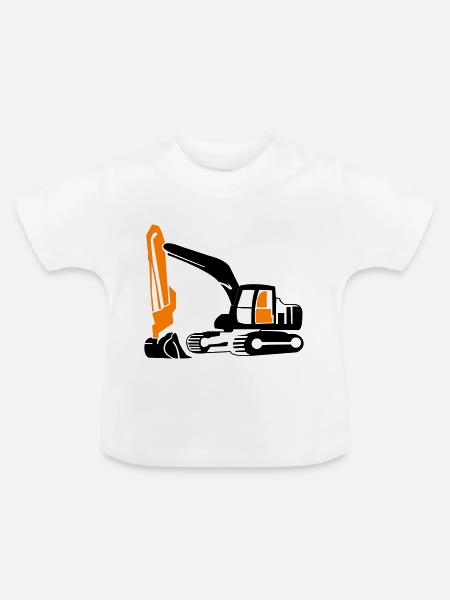 Bagger - Baby Bio-T-Shirt mit Rundhals - Weiß