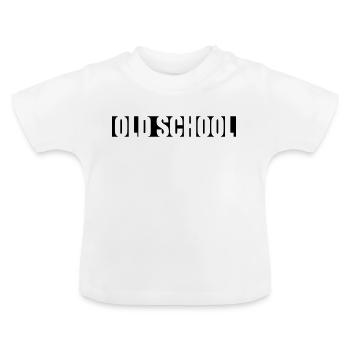 Texte Old School - T-shirt bio col rond Bébé - blanc - Devant