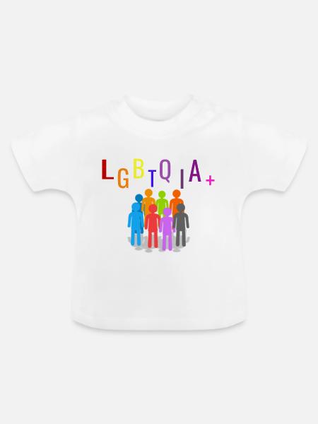 LGBTQIA+ - Baby Bio-T-Shirt mit Rundhals - Weiß