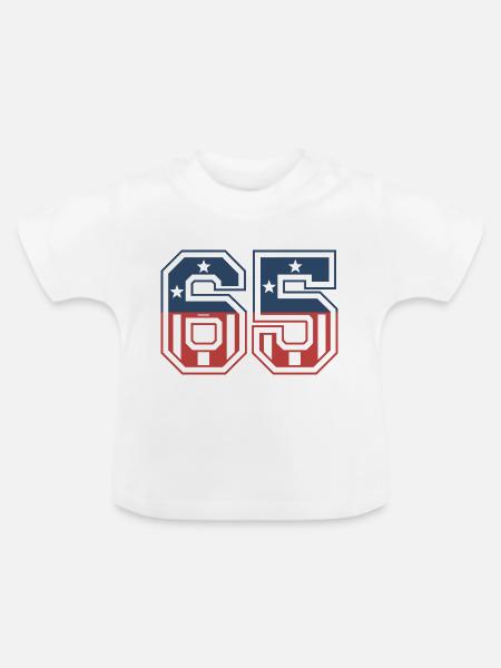 Nummer 65 USA - Baby Bio-T-Shirt mit Rundhals - Weiß