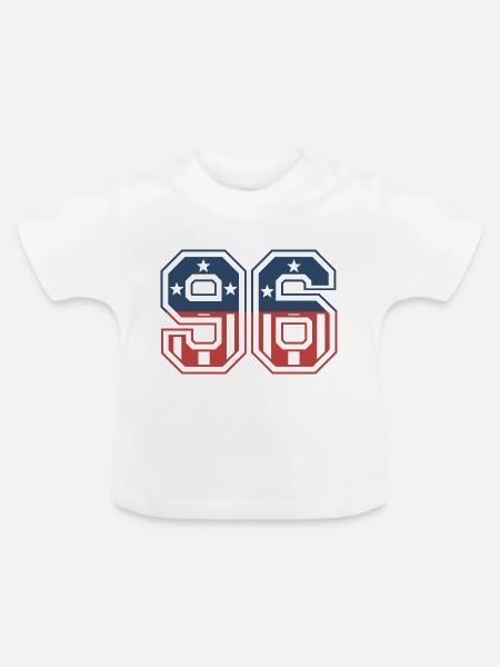 Nummer 96 USA - Baby Bio-T-Shirt mit Rundhals - Weiß