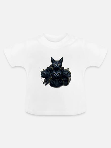 Trendige Katzen - Baby Bio-T-Shirt mit Rundhals - Weiß