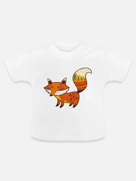 Wildtiere - Baby Bio-T-Shirt mit Rundhals - Weiß