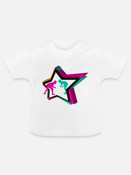 Wrestling Star - Baby Bio-T-Shirt mit Rundhals - Weiß