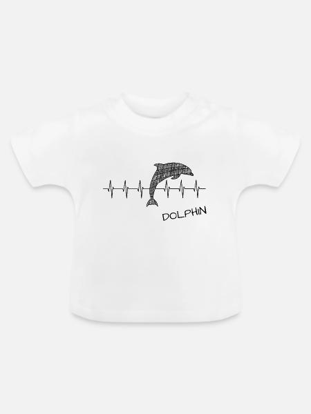 Dolphin Delfin - Baby Bio-T-Shirt mit Rundhals - Weiß