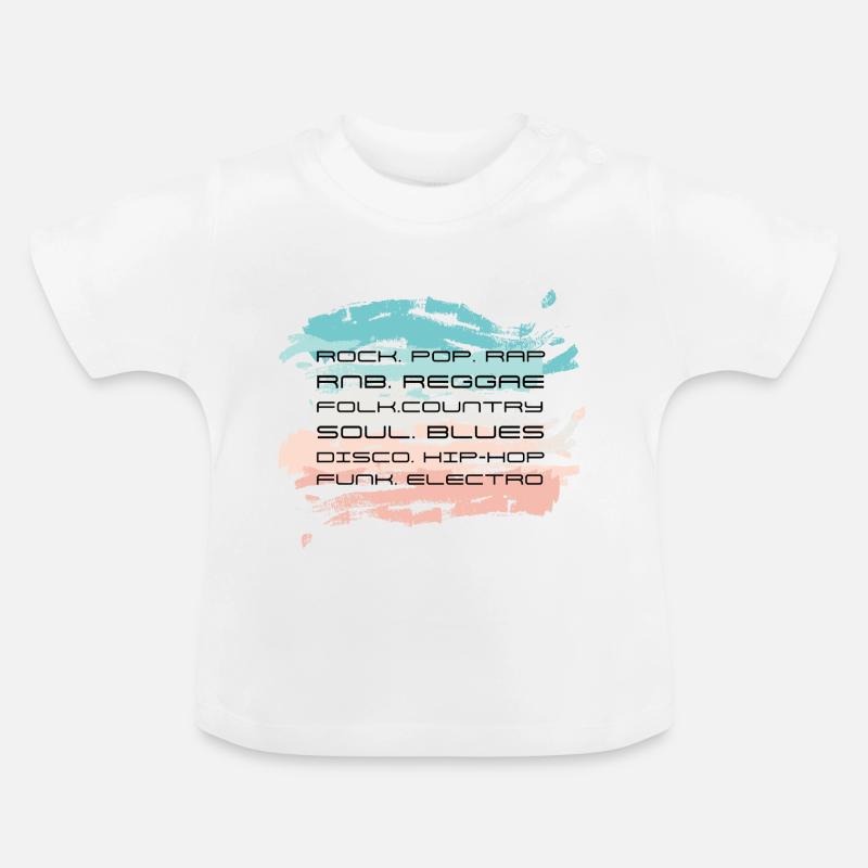 Styles de musique. Design de style abstrait. - T-shirt bio col rond Bébé - blanc