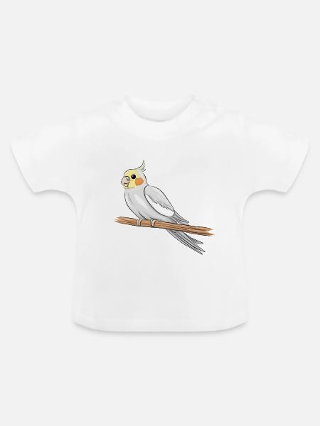 Nymphensittich - Baby Bio-T-Shirt mit Rundhals - Weiß