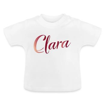 a chic and modern Clara - Baby Organic T-Shirt with Round Neck - white - Front