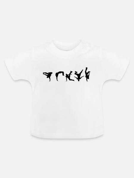 breakdance - Baby Bio-T-Shirt mit Rundhals - Weiß