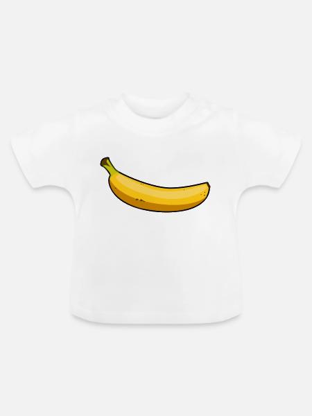 Banane - Baby Bio-T-Shirt mit Rundhals - Weiß